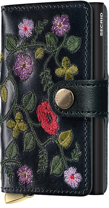 Secrid Premium Miniwallet Stitch Floral Black