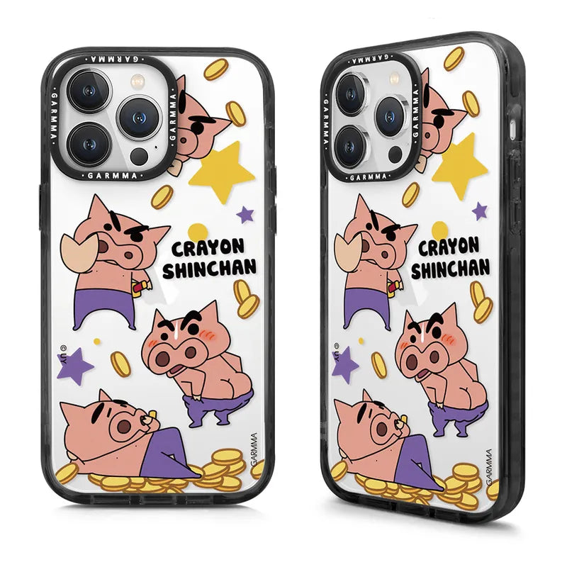 iPhone 15 Series GARMMA Crayon Shinchan Gold BuriBuri Case