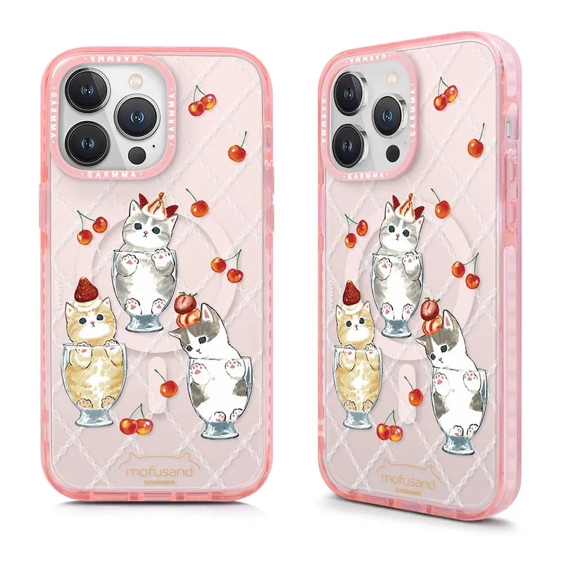 iPhone 15 Series GARMMA Mofusand Cat Sundae Magsafe Case