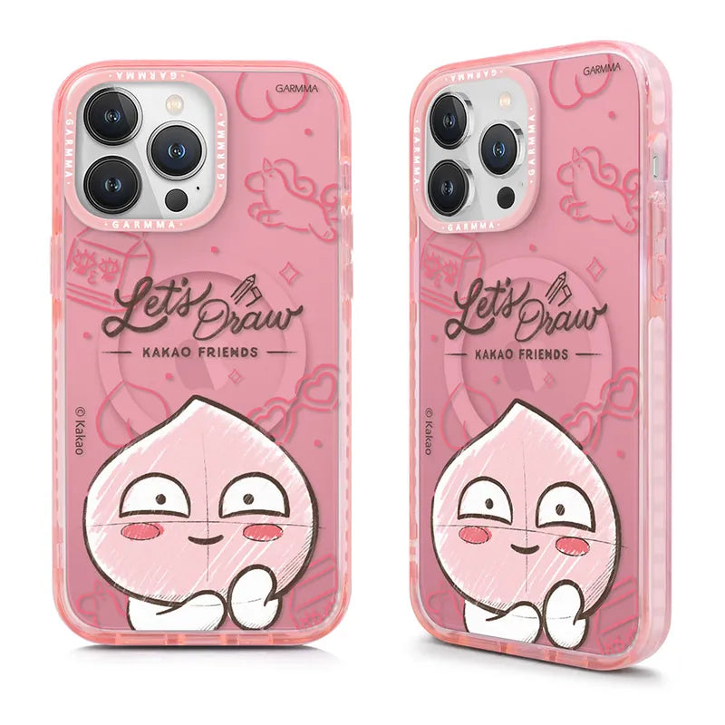 iPhone 15 Series GARMMA Kakao Friends Let's Draw Apeach MagSafe Case