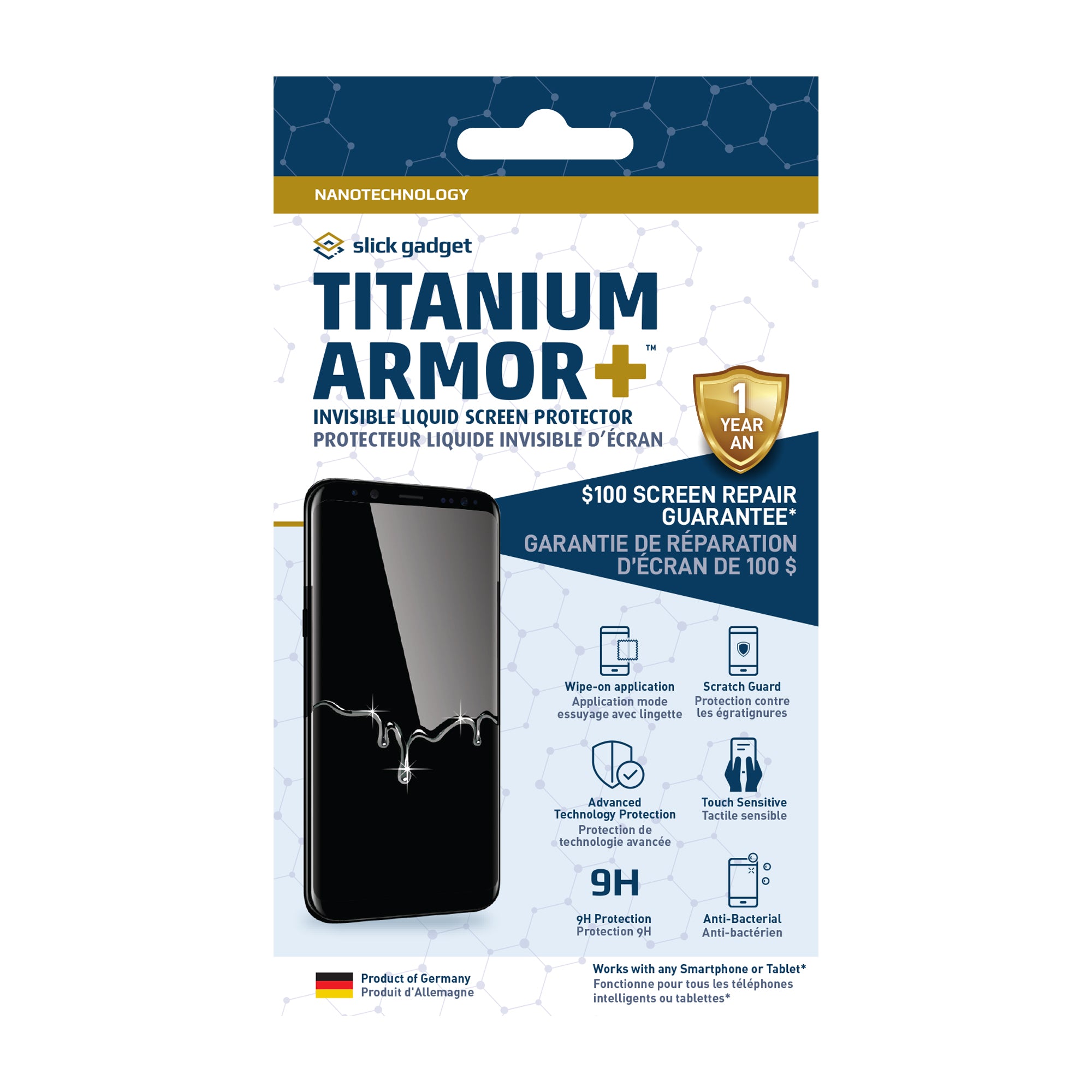 Slick Gadget Titanium Armor Plus Liquid Screen Protector with $100 screen replacement warranty - 15-03260