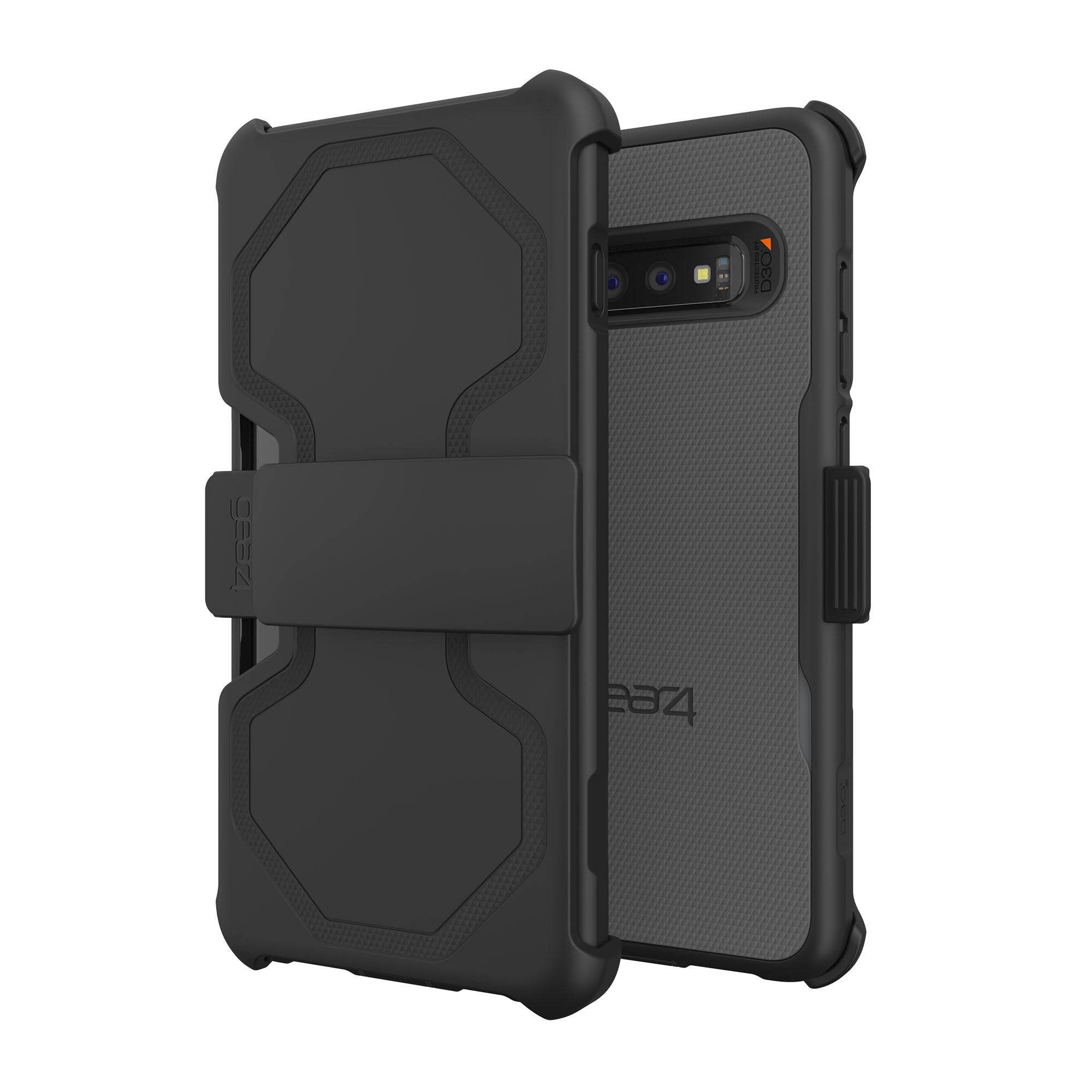 Samsung Galaxy S10+ Gear4 D3O Black Platoon Case w/ Holster - 15-04036