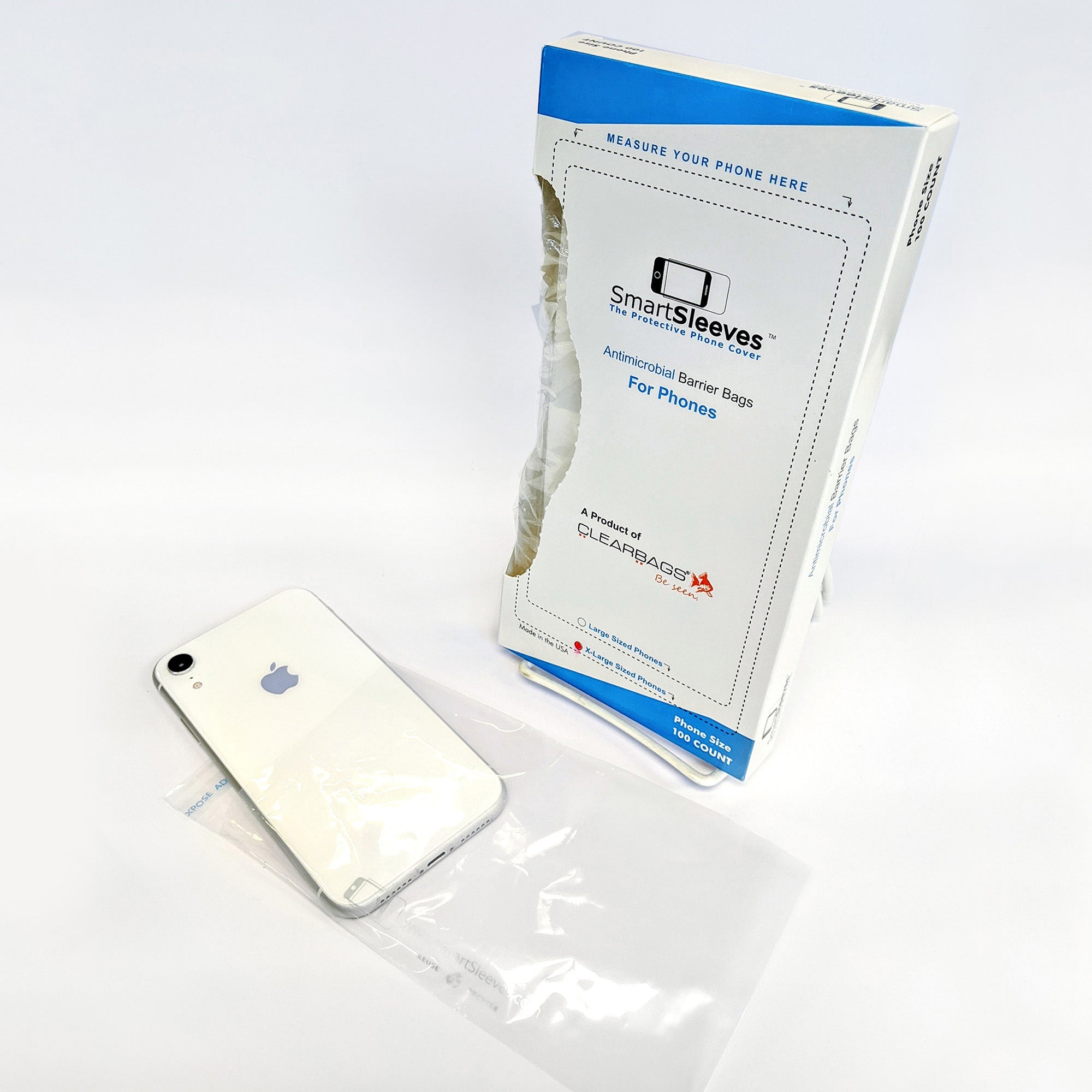 ClearBags Antimicrobial SmartSleeves for Phones - Large (100pcs) - 15-07384