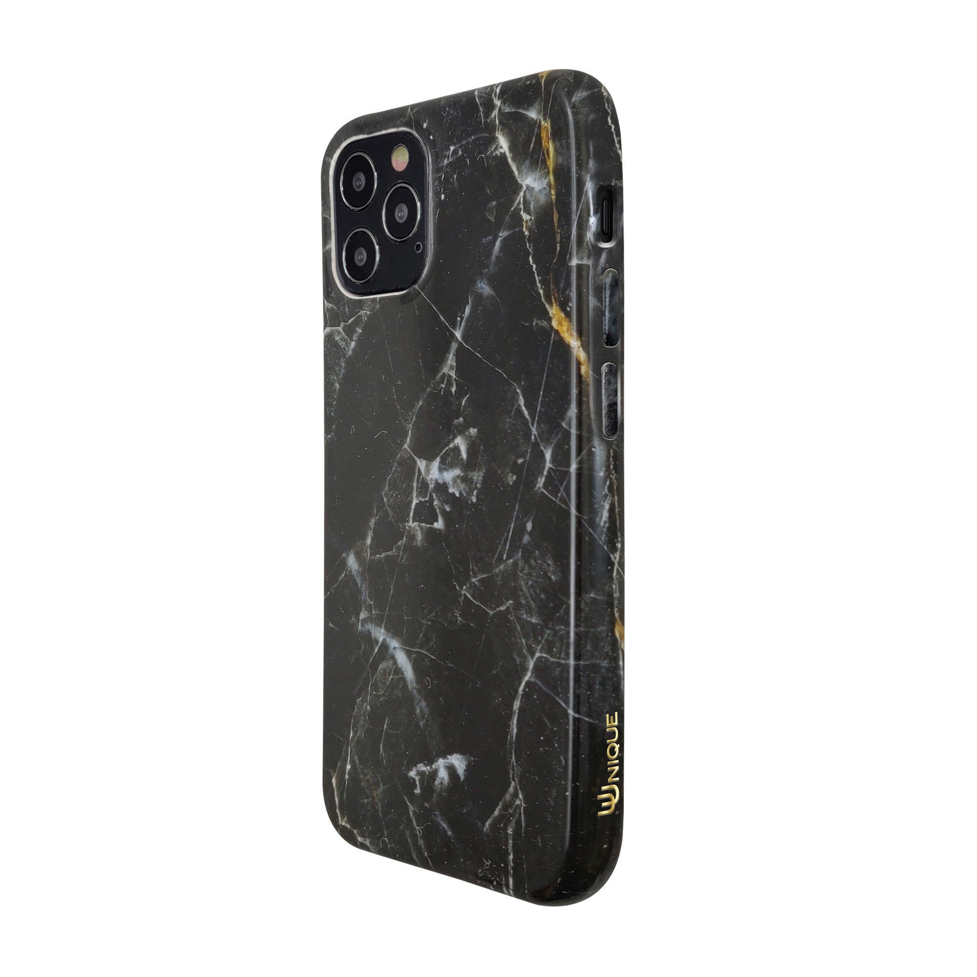 iPhone 12/12 Pro Uunique Black/Gold (Dark Star Marble) Nutrisiti Eco Printed Back Case - 15-07623