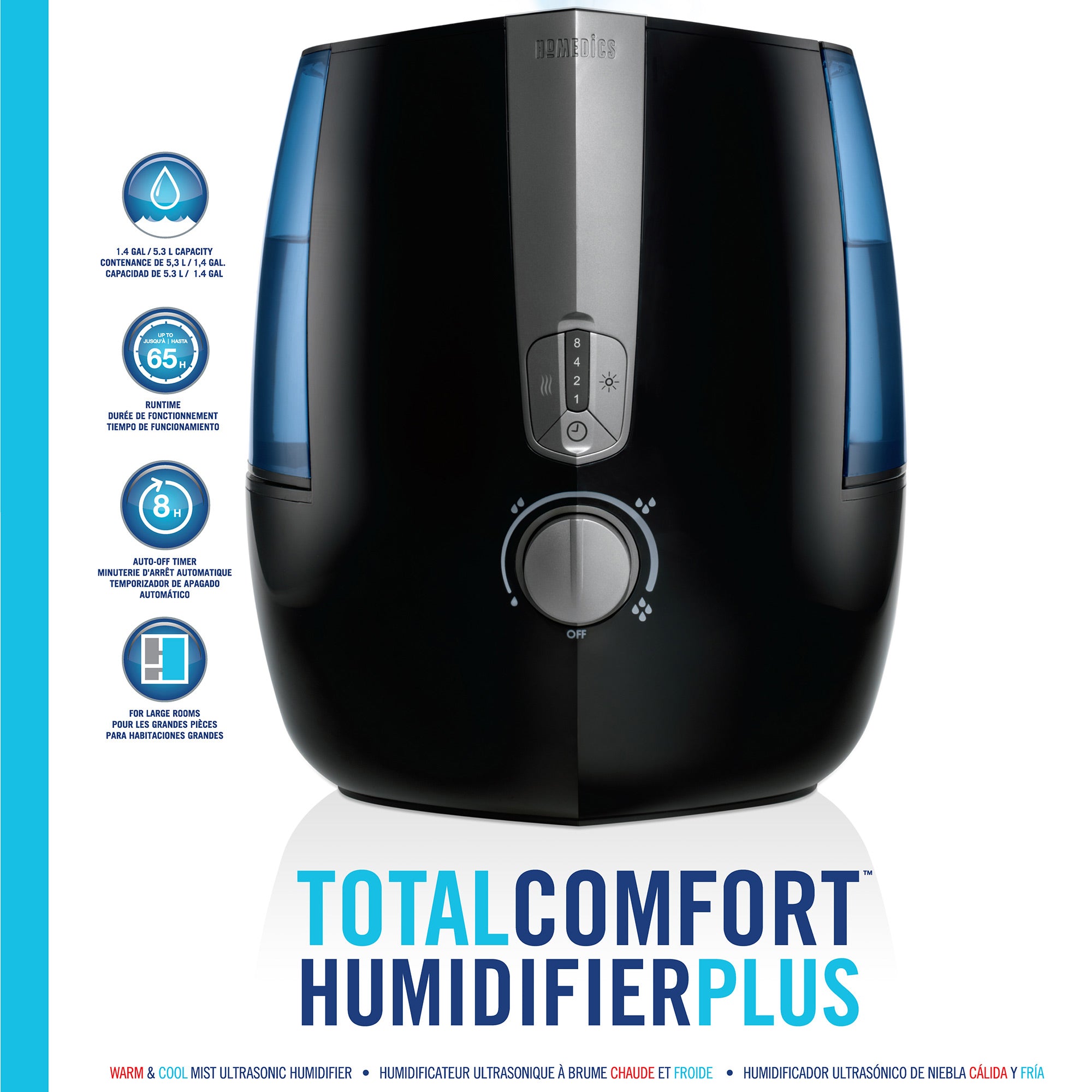 HoMedics Black Warm & Cool Mist Ultrasonic Humidifier - 15-07869