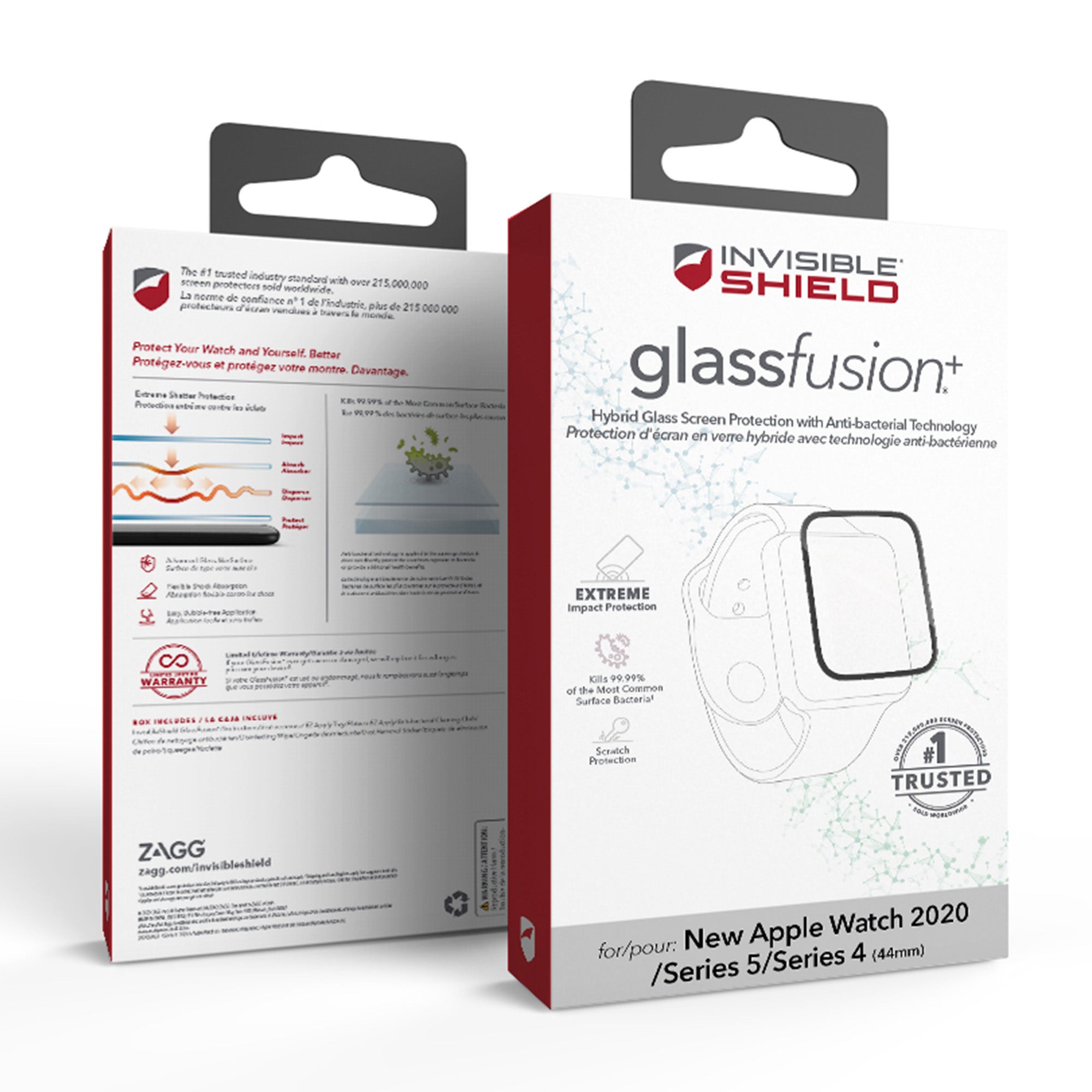 Apple Watch Series 4/5/6/SE (44mm) ZAGG InvisibleShield GlassFusion Plus Screen Protector - 15-07993