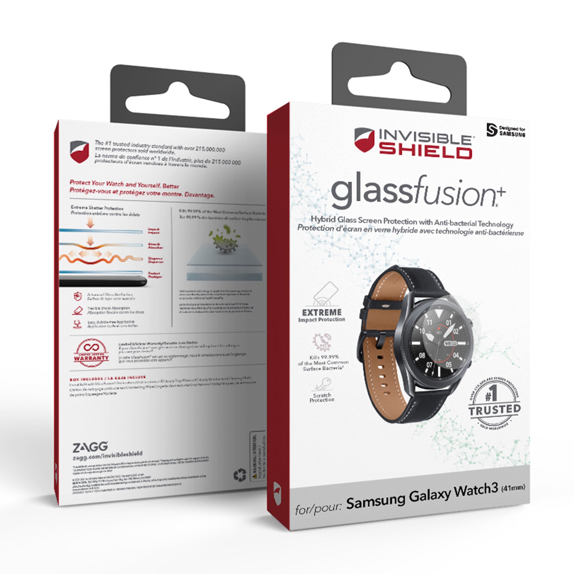 Samsung Galaxy Watch3 (41mm) ZAGG InvisibleShield FusionPlus Glass Screen Protector - 15-07994