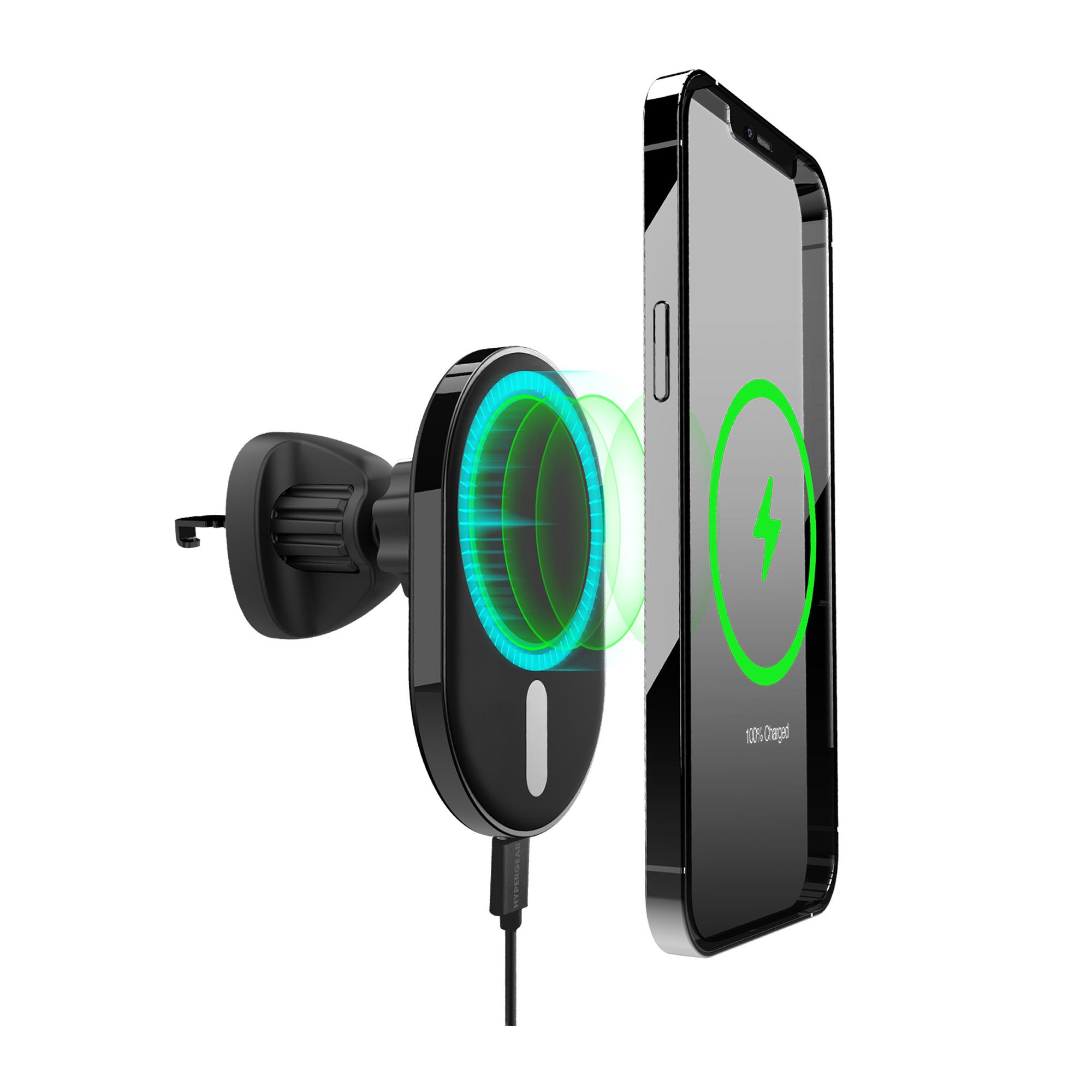 HyperGear 15W Vent Clip Magnetic Wireless Car Charger - Black - 15-08862