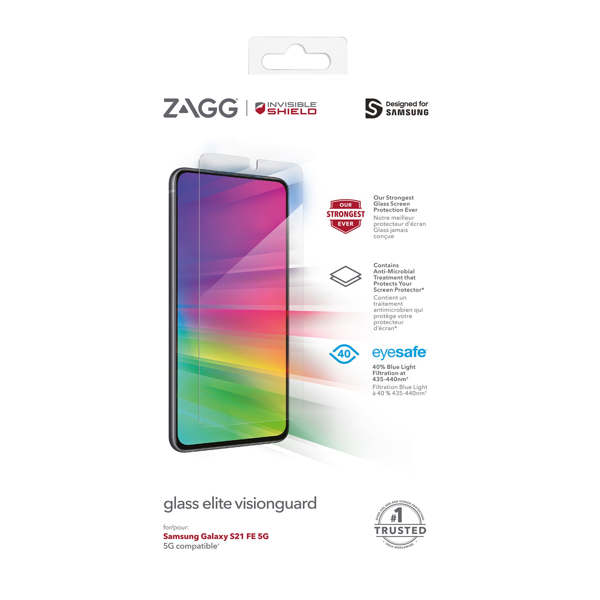 Samsung Galaxy S21 FE 5G ZAGG InvisibleShield Glass Elite VisionGuard+ Glass Screen Protector - 15-08870