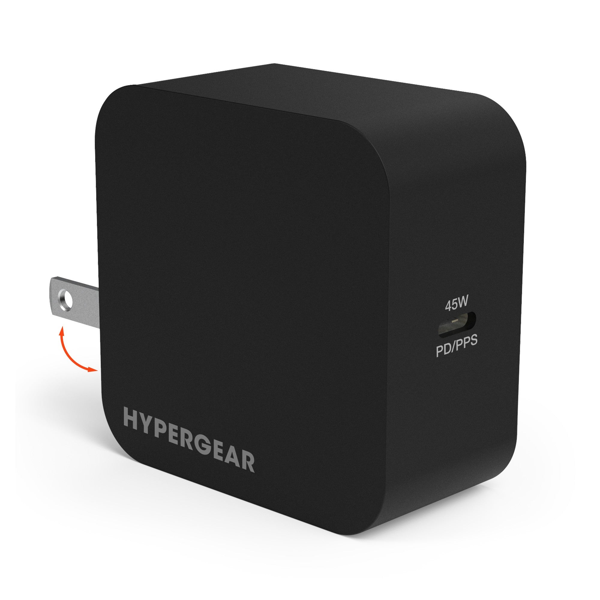 Hypergear 45W PD SpeedBoost Single Port USB-C wall Charger - Black - 15-10202