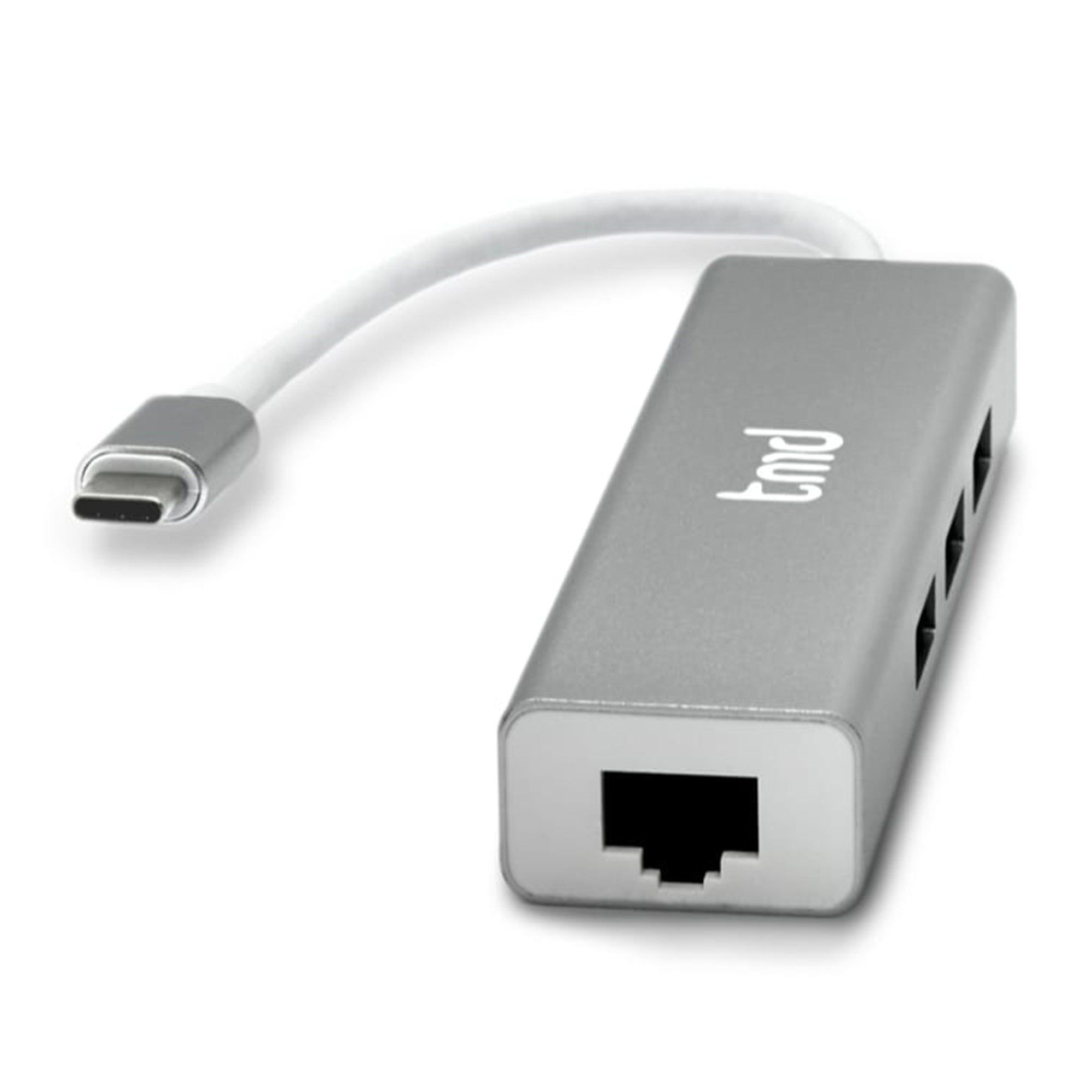 tmd USB-C to Ethernet/USB x 3 Adapter - Silver - 15-10490